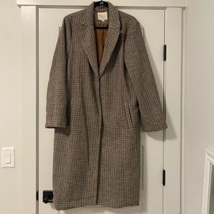 Plaid oversized trench coat